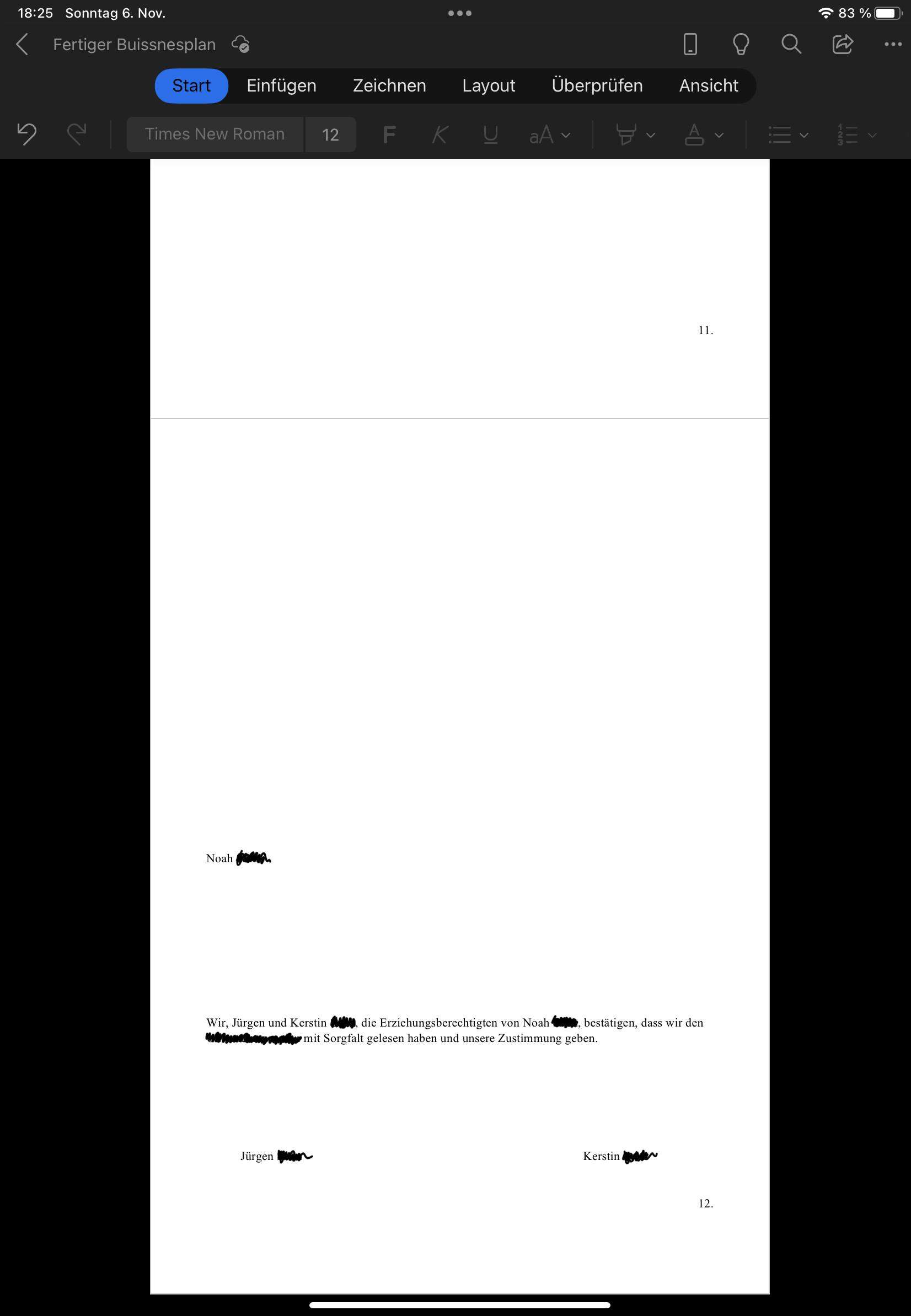 Ich habe in Word ein Problem mit dem Ausdrucken, was ich seit 4h nicht beheben kann?