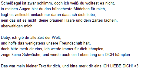 liebe gestanden