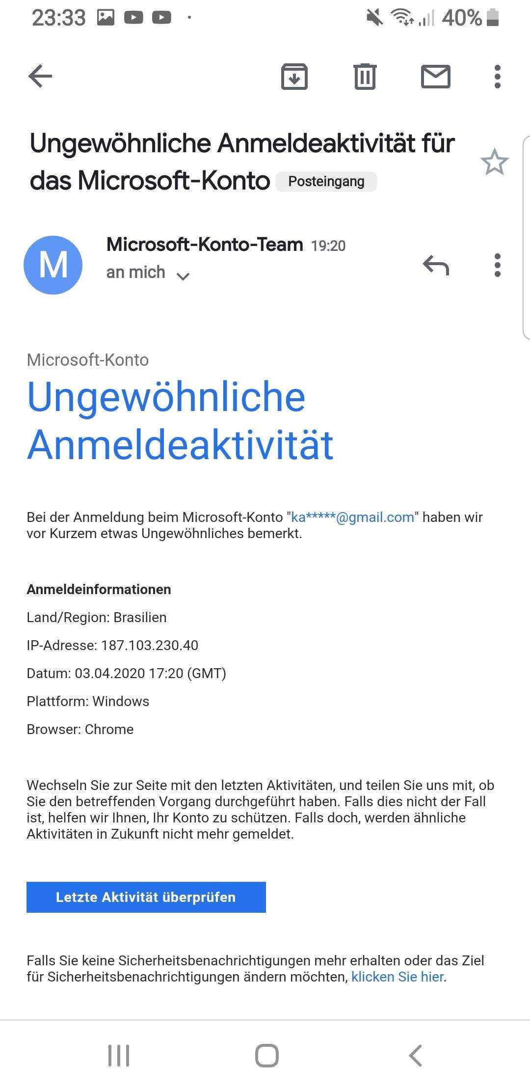 Ich habe mich nicht angemeldet Schaden verhindern? PC, Virus)