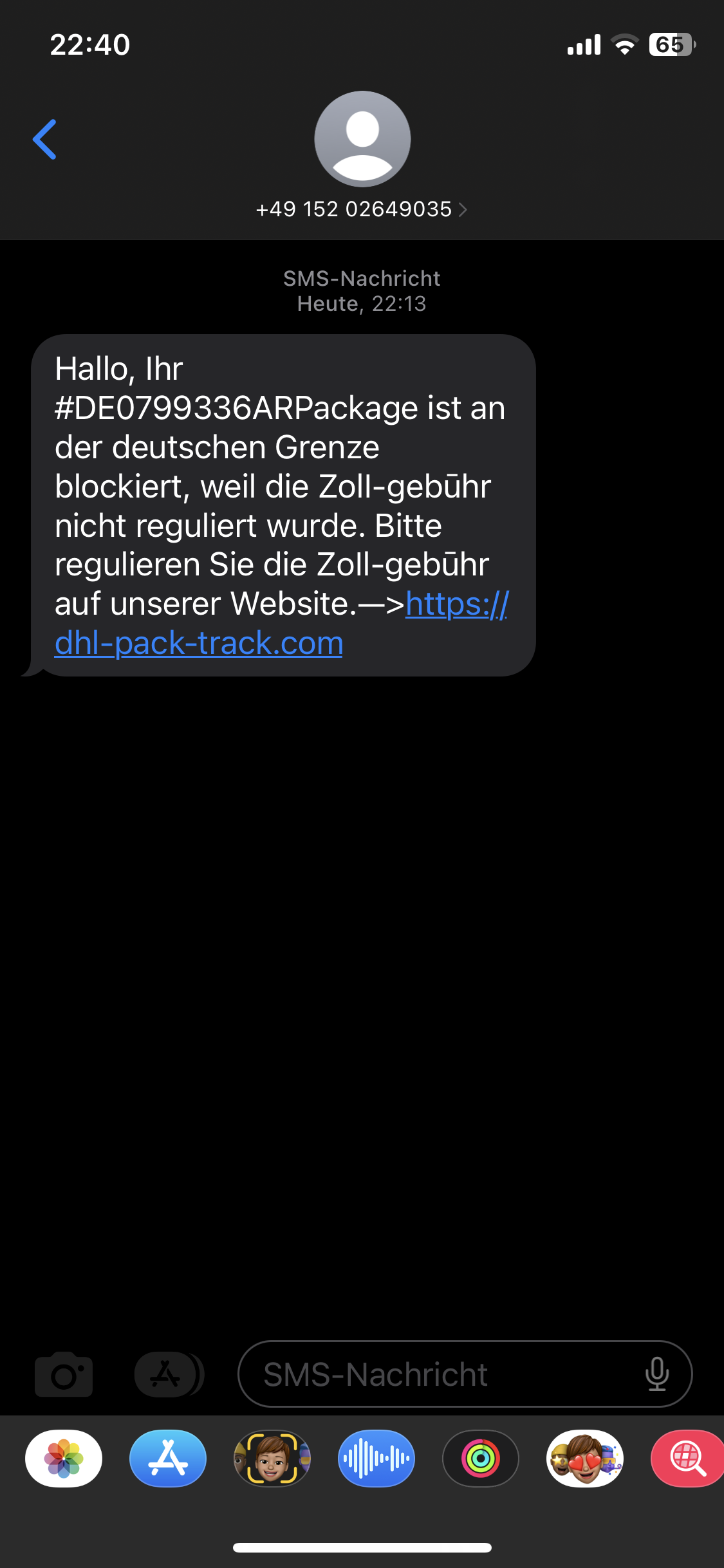 Ich habe nichts bestellt aber habe eine Nachricht von „dhl“ belommen? (SMS, Scam)