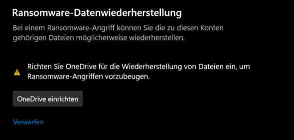 Ich habe OneDrive auf meinem PC deaktiviert und dann kam das?