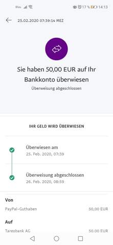 Ich Habe Von Meinem Paypal Konto Geld An Meine Bank Uberwiesen Aber Das Geld Ist Nicht Da Wirtschaft Und Finanzen
