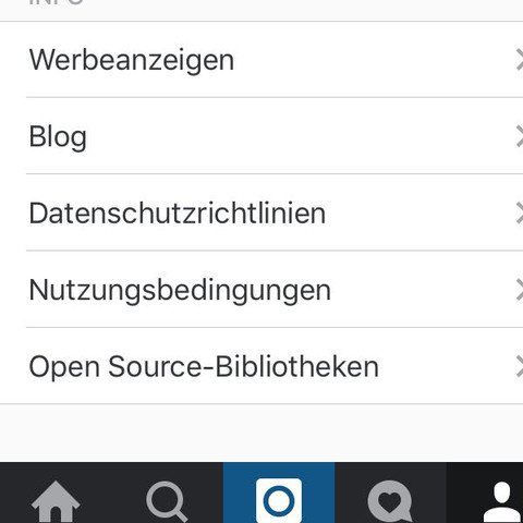 Normalerweise müsste es doch ganz unten stehen oder? - (instagram, Abmeldung)