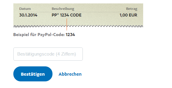 Paypal 4 Stelliger Code