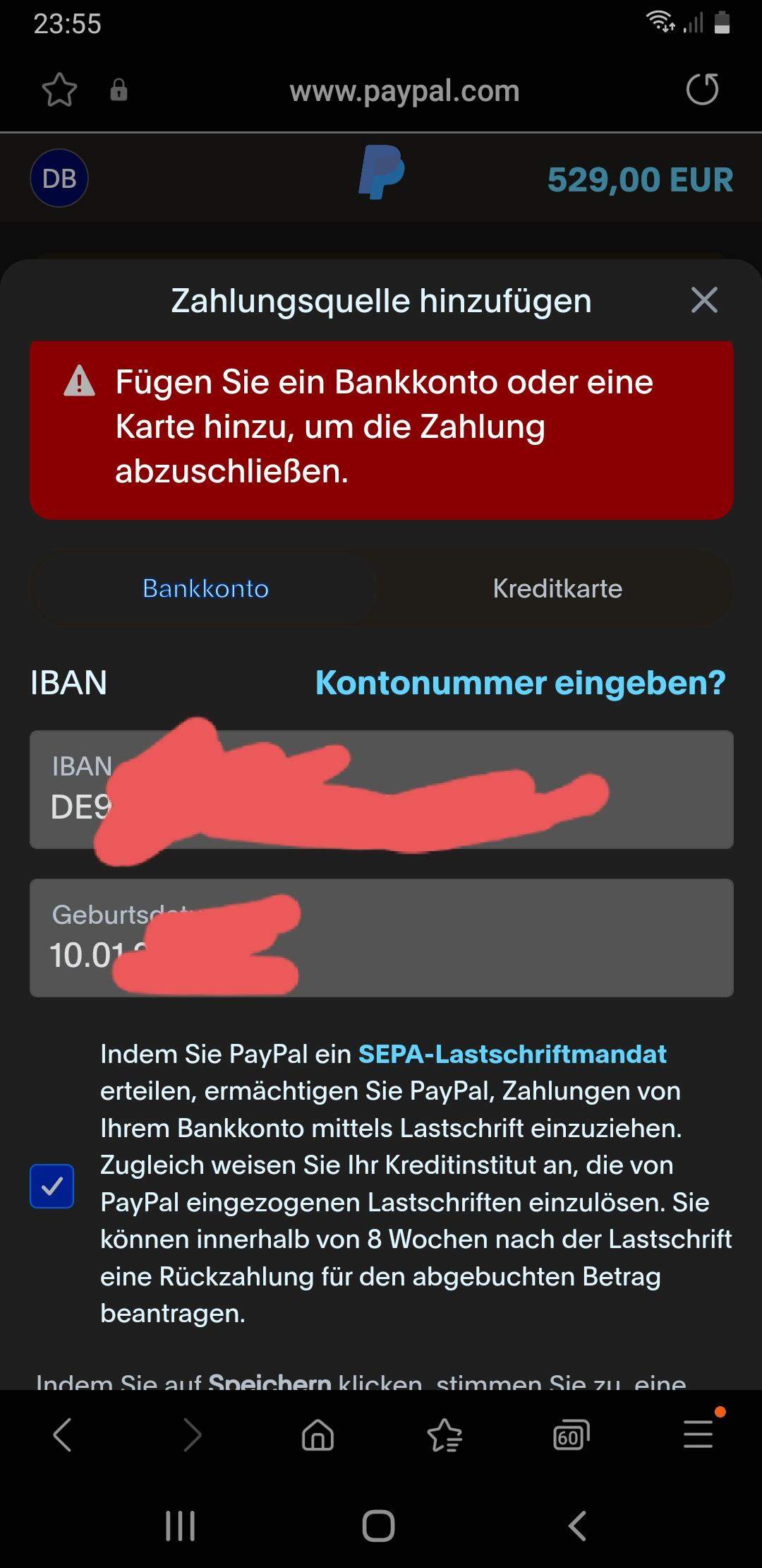 Ich kann nichts mehr bestellen PayPal? Technik, Geld)