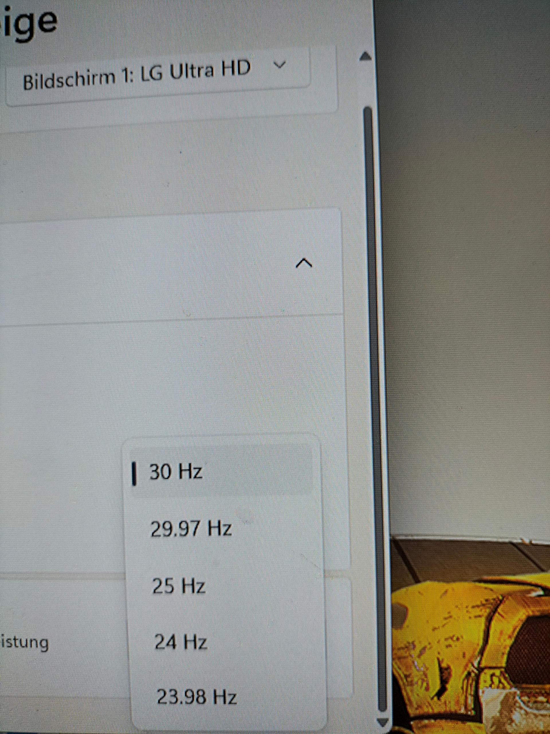 30 Hertz Computer Ich kann nur noch 30 Hz einstellen obwohl mein Bildschirm mehr kann ...