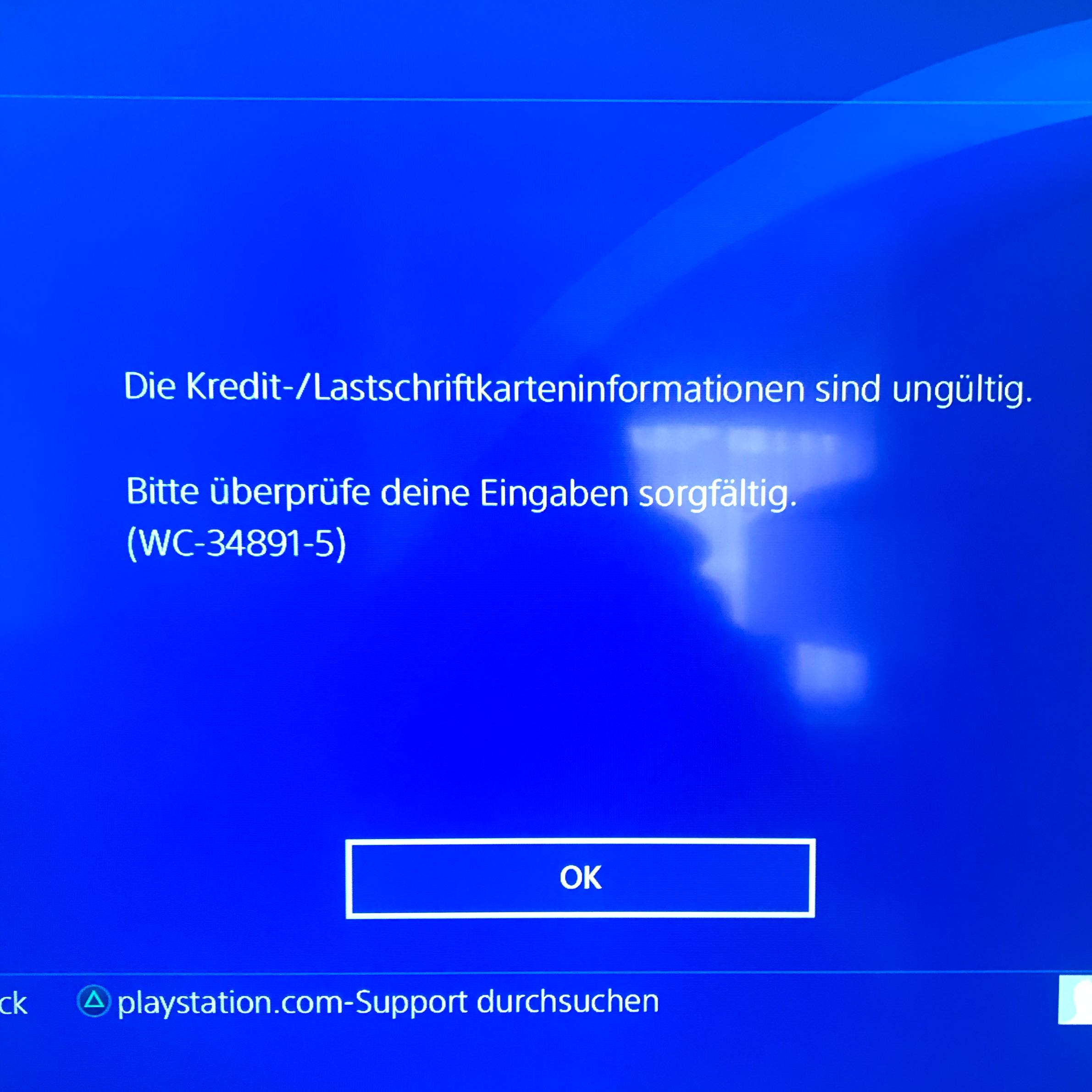 Ich möchte auf meine PlayStation4 geld aufs konto laden mit einer ...