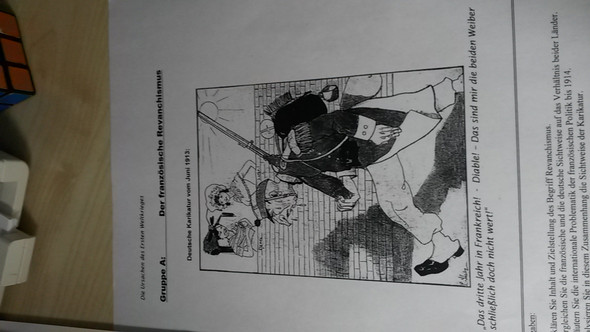 deutsche Karikatur vom Juni 1913 - (franzoesisch, Karikaturanalyse, Revanchismus)