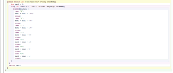Mein Ansatz von römisch zu normal  - (programmieren, Java)