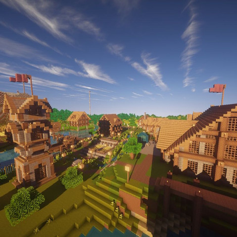 Blick auf die Stadt  - (Minecraft, bauideen, Minecraft bauen)