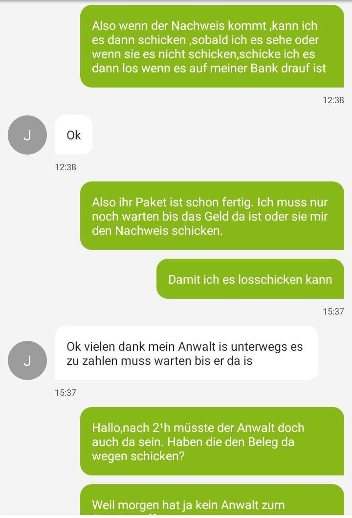 Ich verkaufe bei eBay was. Stimmt es,was die eine mir sagt bzw darf man das? (Betrugsverdacht)
