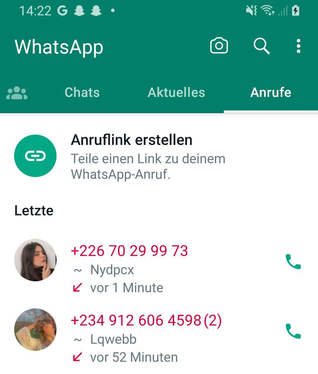 Ich werde von komischenNummern angerufen? (WhatsApp, Anruf, unbekannte Nummer)