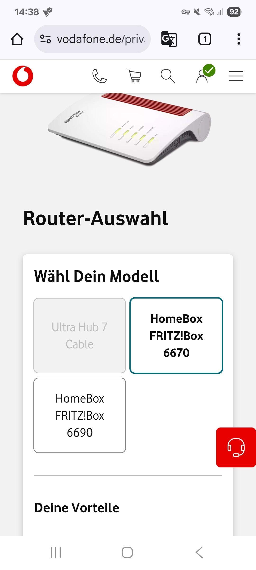 Ich will aber den Ultra Hub 7 Cable? (Internet, Router, FRITZ!Box)