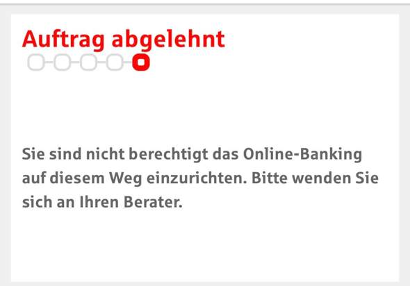 Ich wollte bei der Sparkasse Online Banking online beantragen ...