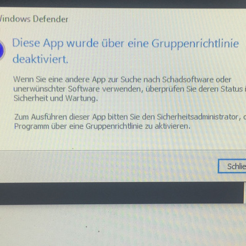 Das zeigt er mir an wenn ich es über den Icon starten will - (Windows, Defender)