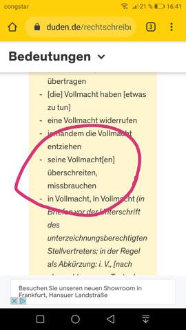 Ich Wurde Gerne Wissen Was Bedeutet Seine Vollmacht Uberschreiten Schule Sprache