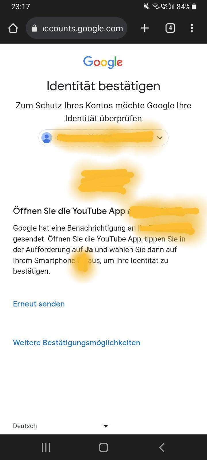 Identität bestätigen entfernen/deaktivieren? (Umfrage, Google, Konto)