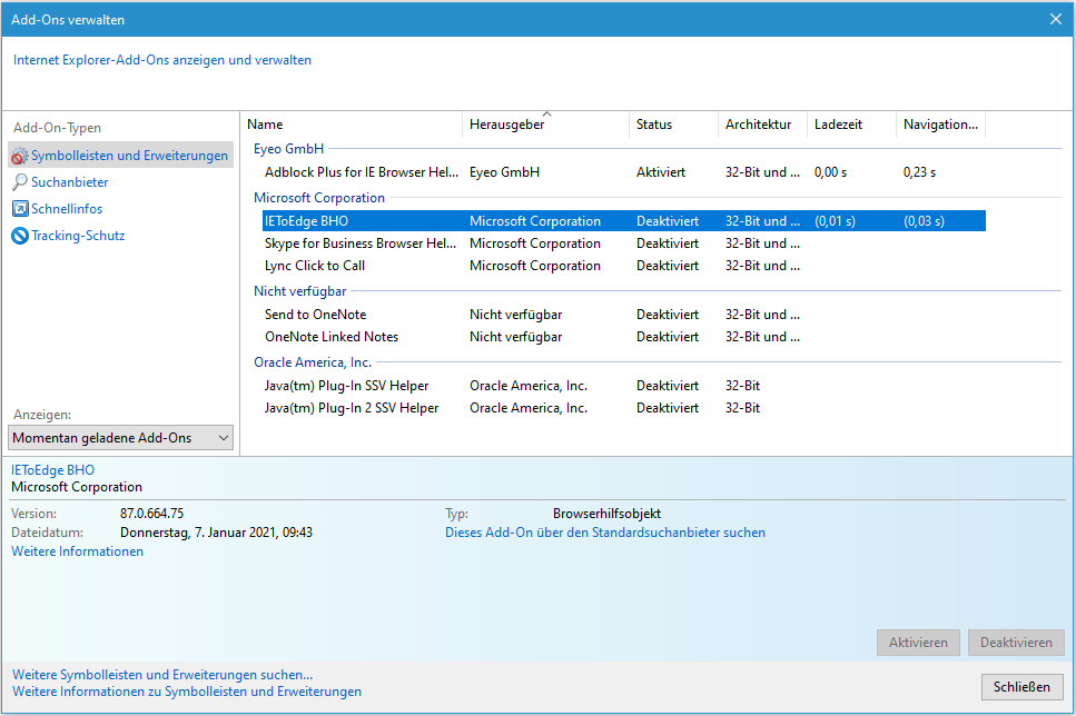 IE to Edge BHO dauerhaft deaktivieren? (Computer, PC, Windows)