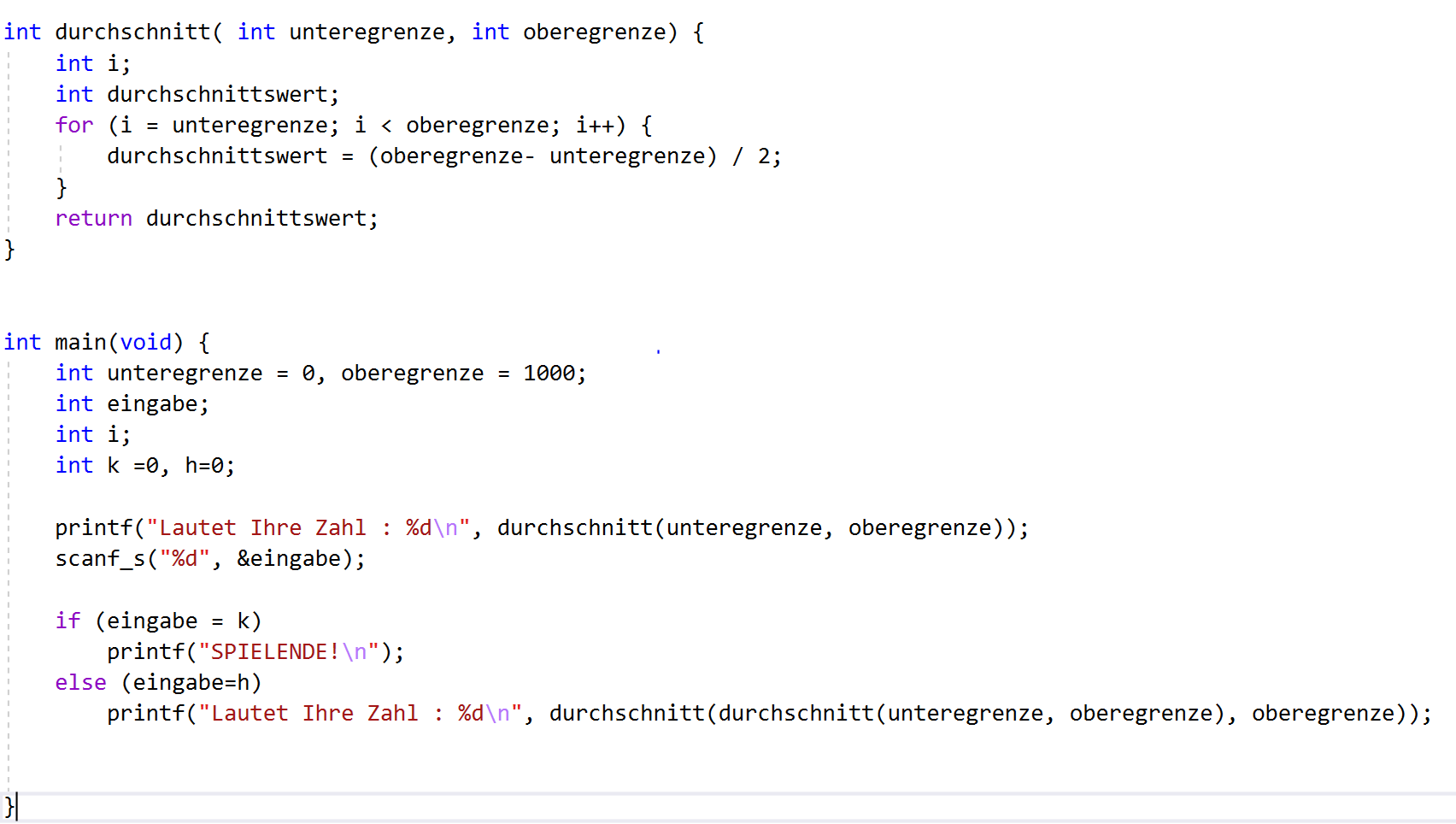 if und else in C programmieren? Informatik, Universität)