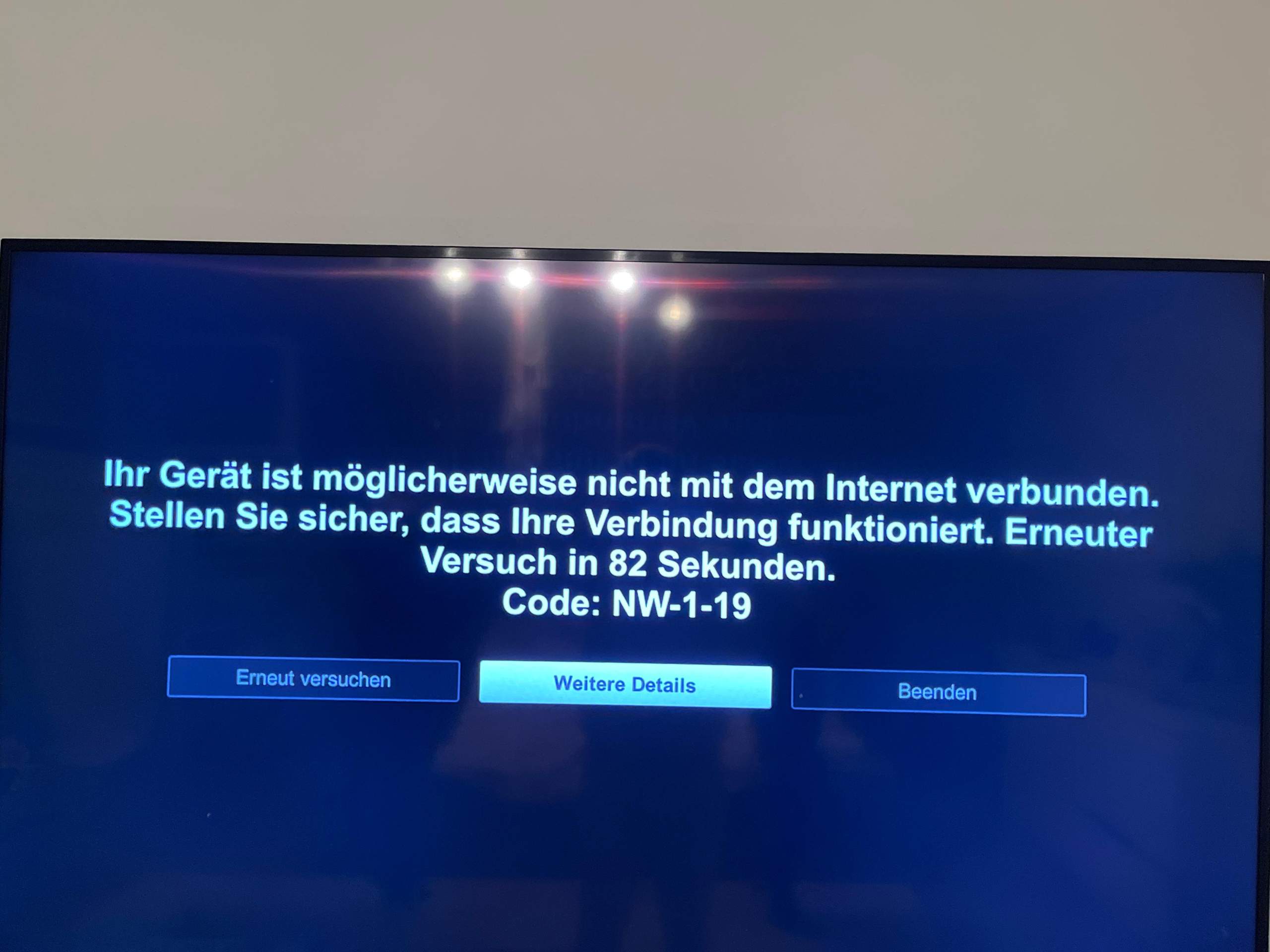 Ihr Netzwerk ist möglicherweise nicht mit dem verbunden? (TV)