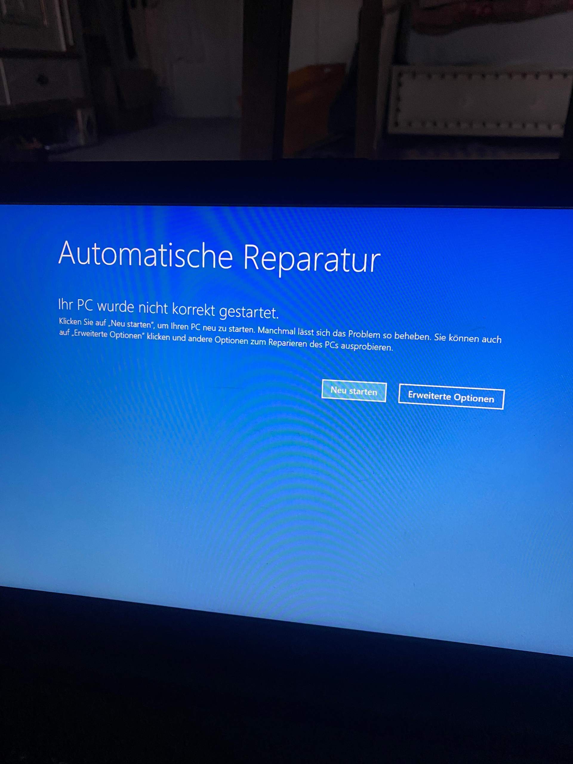 Ihr PC wurde nicht korrekt gestartet? (Computer, Technik, Technologie)