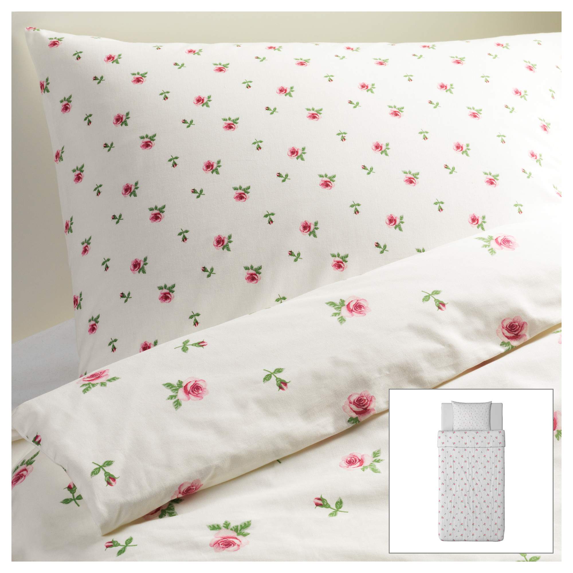 Ikea Bettwäsche ( Weiß mit rosa Rosen ) Aus dem Sortiment? (wohnen, Möbel, Dekoration)