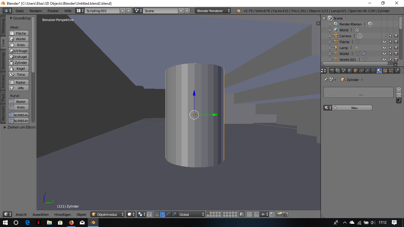 In Blender einen Zylinder runder machen? (CAD)