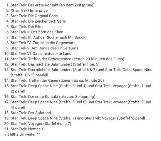 Star Trek Serien Reihenfolge