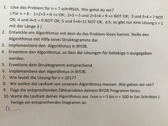 Ausser Aufgabe 1,2 ist alles irrelevant - (Mathe, Informatik)