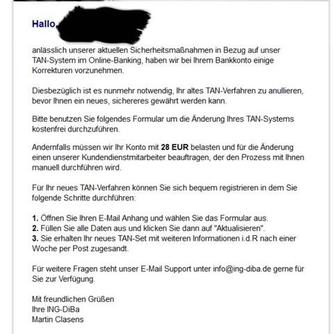 Ing Diba Konto Email Bekommen Fake E Mail Bankkonto