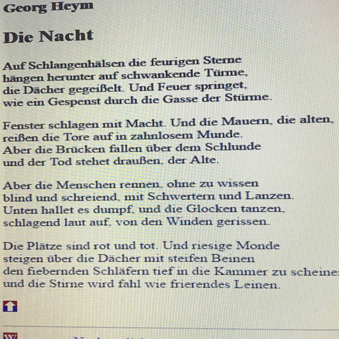 Inhalt Und Analyse Des Gedichts Die Nacht Von Georg Heym