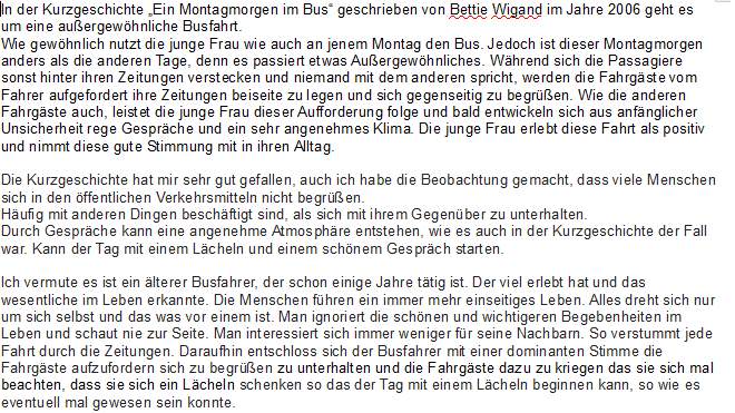 Inhaltsangabe zur Kurzgeschichte gut geschrieben? (Deutsch)