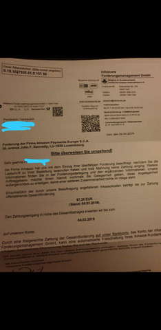 Inkasso Brief Von Amazon Fake