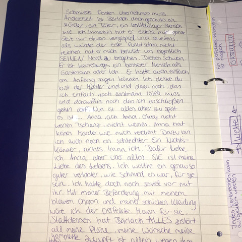 Innerer Monolog Von Tschanz Schreiben Der Richter Und Sein Henker Schule Buch Lehrer