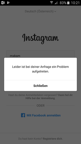 Instagram mit facebook anmelden geht nicht