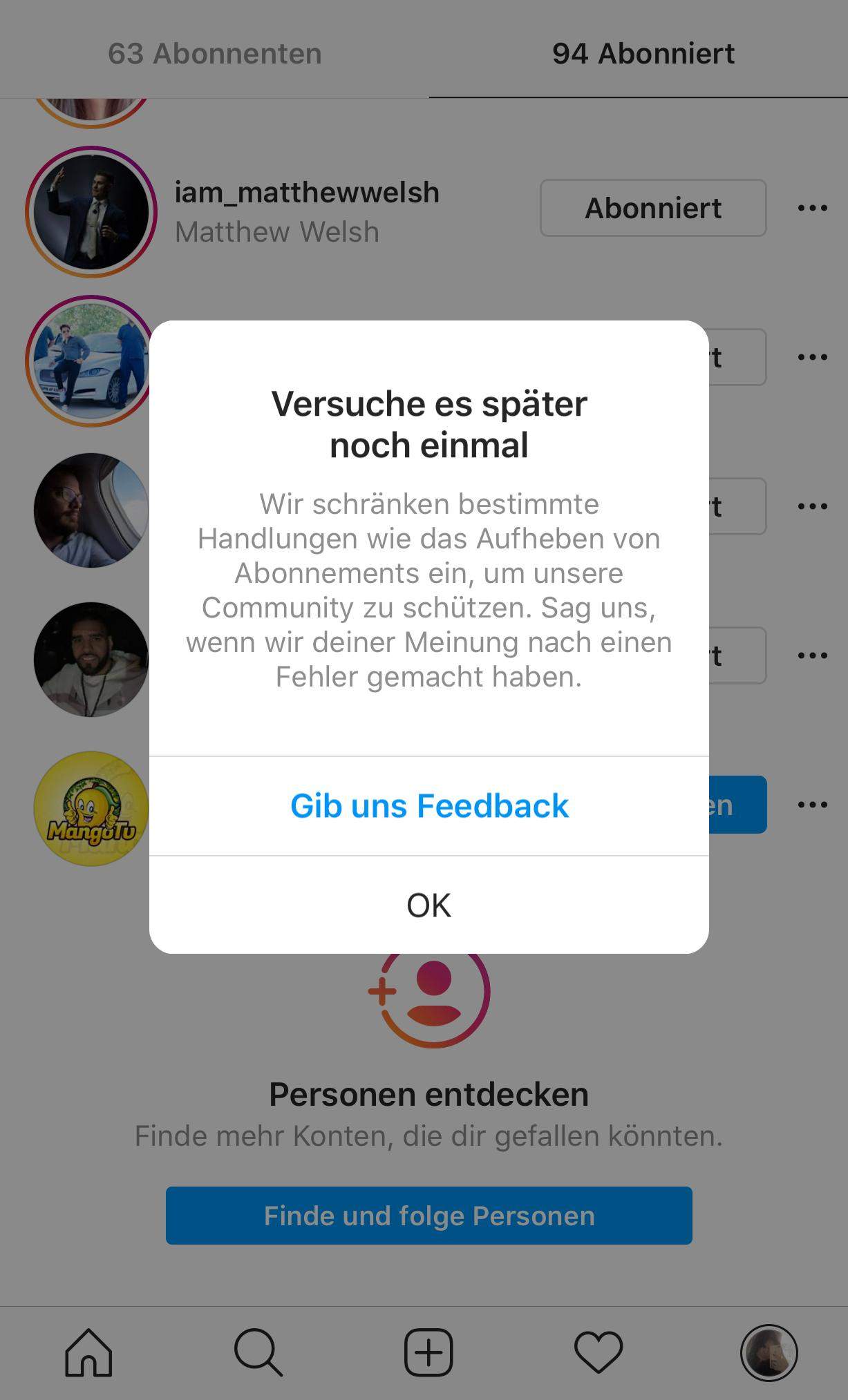Instagram Vergleich Abonnenten Und Abonniert
