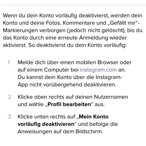 Instagram account deaktivieren Instagram account deaktivieren