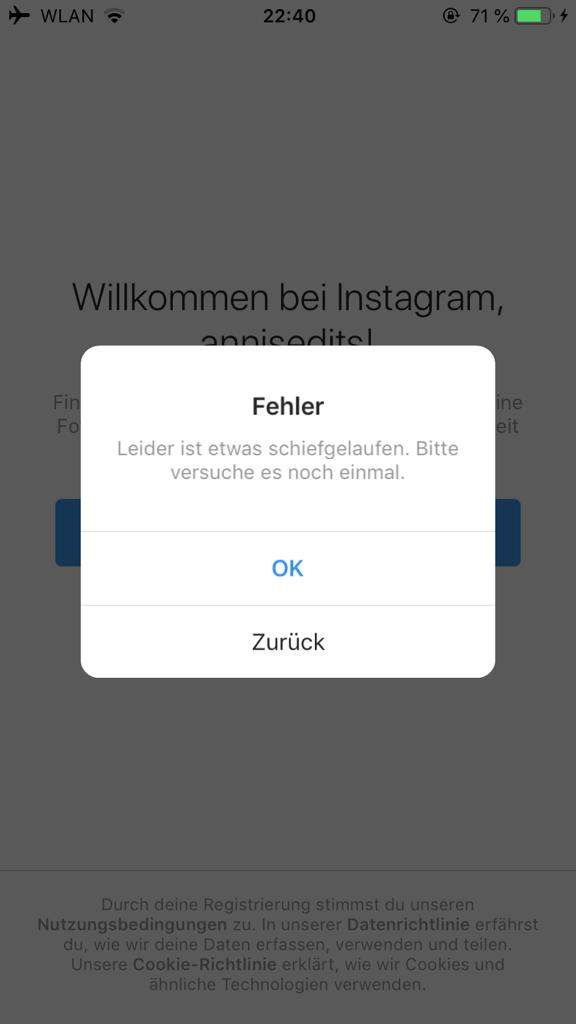 Instagram Blockiert Registrierung? Handy, Smartphone)