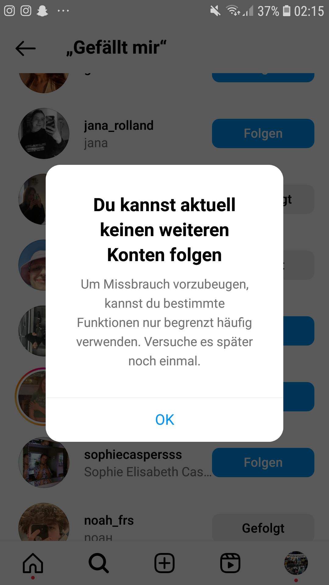 Instagram Folgen Sperrre? (Verhalten, Social Media, Follower)