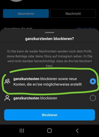 Instagram person blockiert story