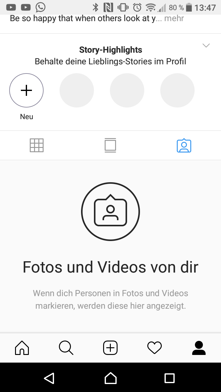 instagram ich wurde in einem beitrag markiert aber er wird nicht bei meinem profil angezeigt markieren
