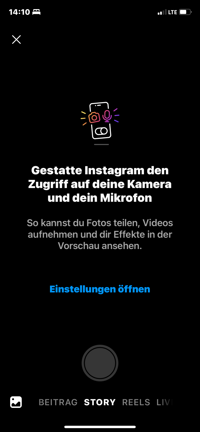 Instagram Kamera anschalten geht nicht? (iPhone)