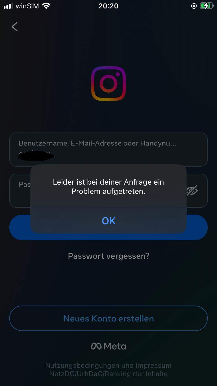 Instagram Störung? (App, Account, Konto)