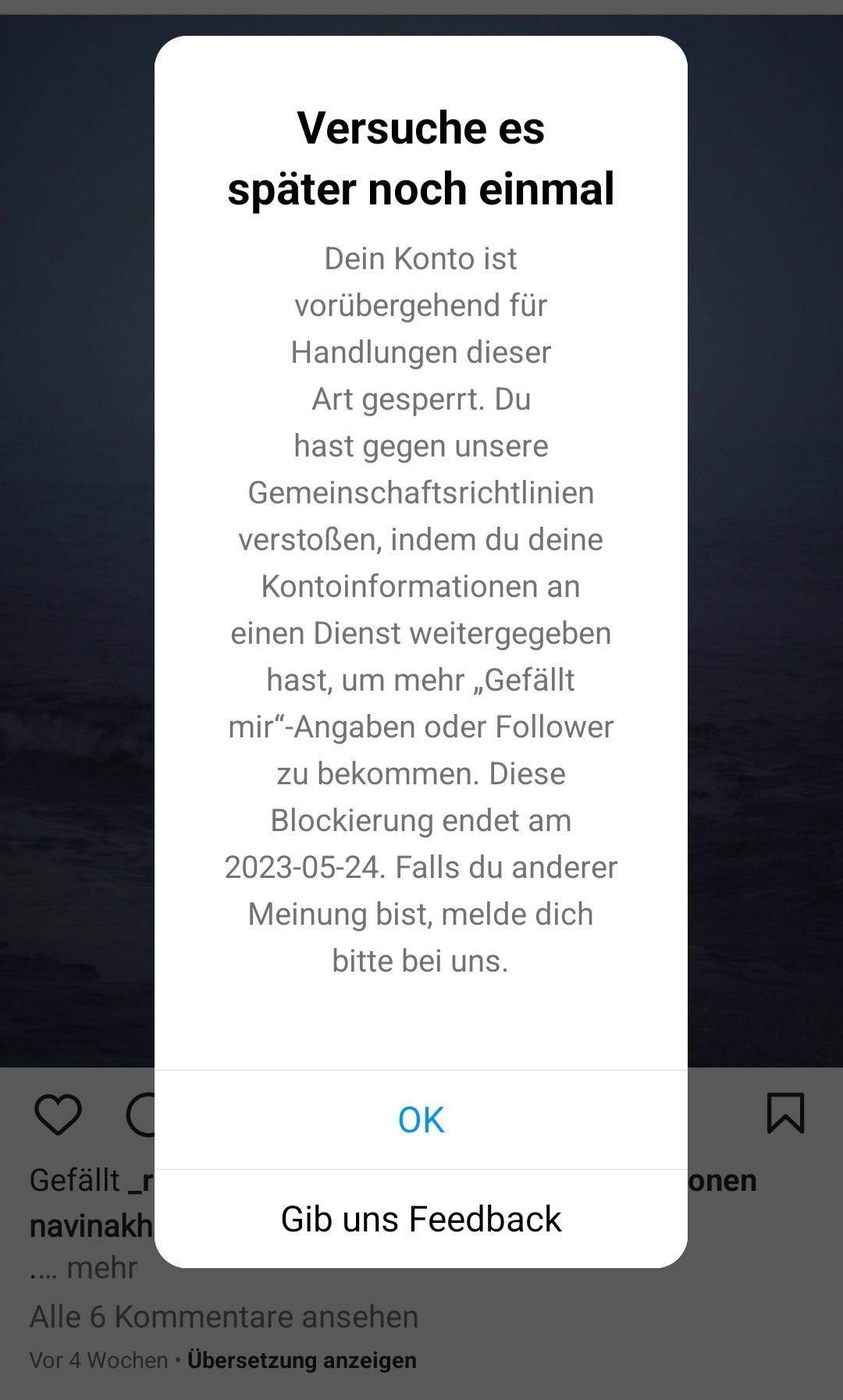 Anzeige Wegen Körperverletzung Obwohl Ich Nichts Gemacht Habe Instagram tagelang gesperrt - obwohl ich nichts getan habe? (Social