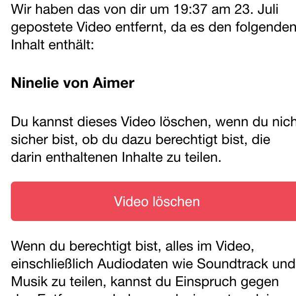 Instagramvideo wird nicht gepostet? (Video, Instagram, Urheberrecht)