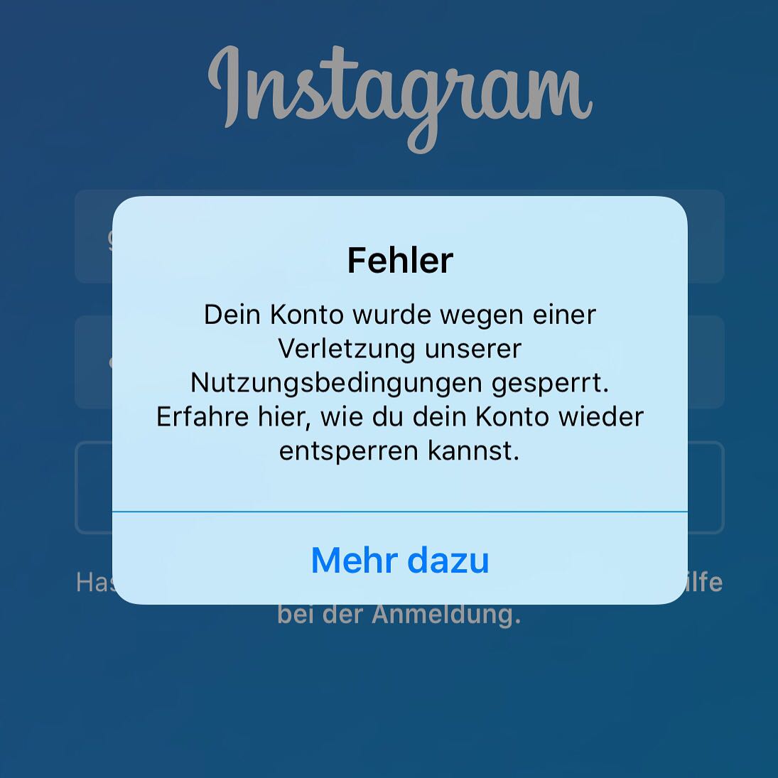 Instagramkonto gesperrt? Für wie lange? Was kann ich tun? (iPhone