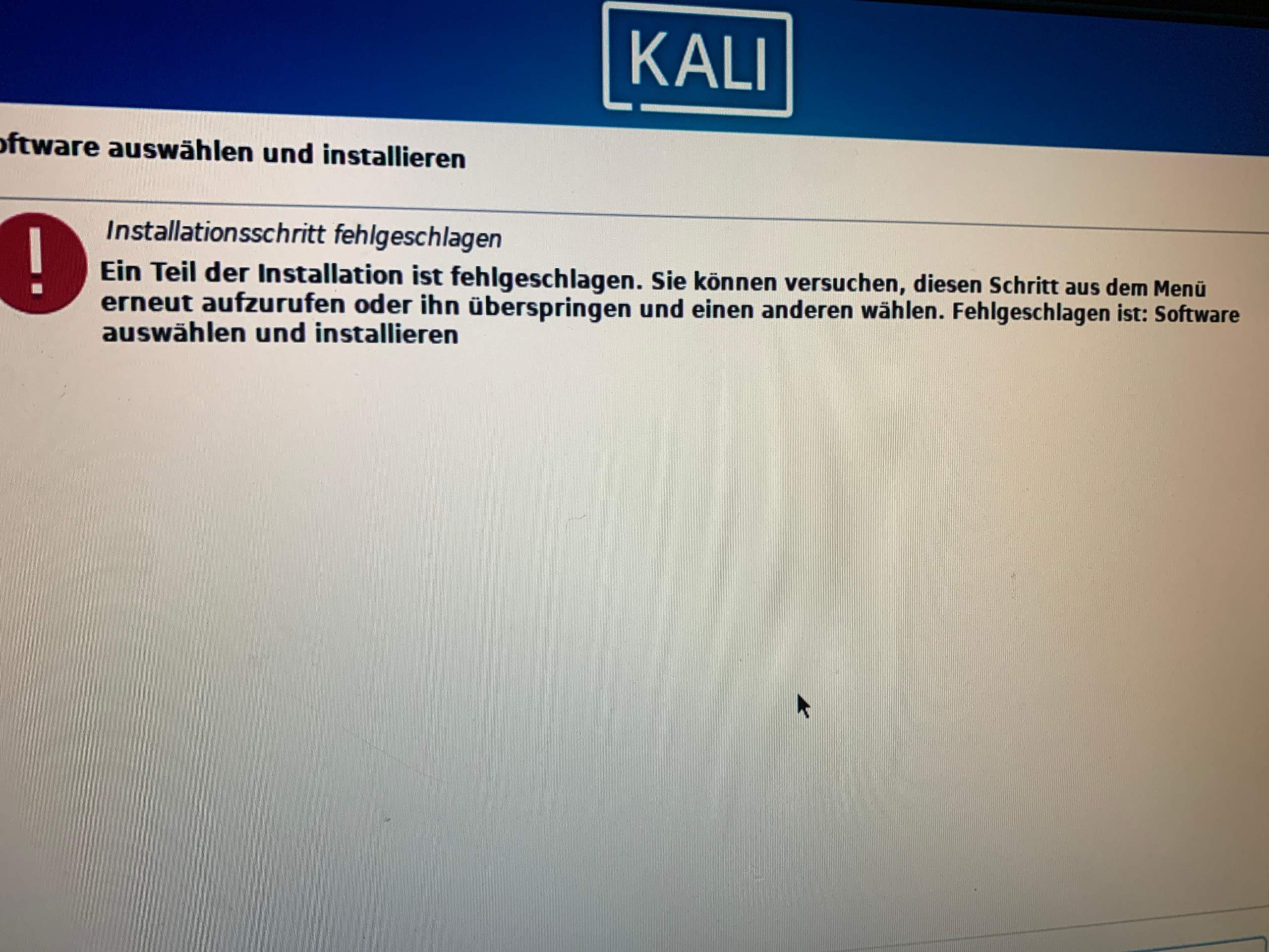 Installatiobsproblem bei Kali Linix? (IT, Linux, BIOS)