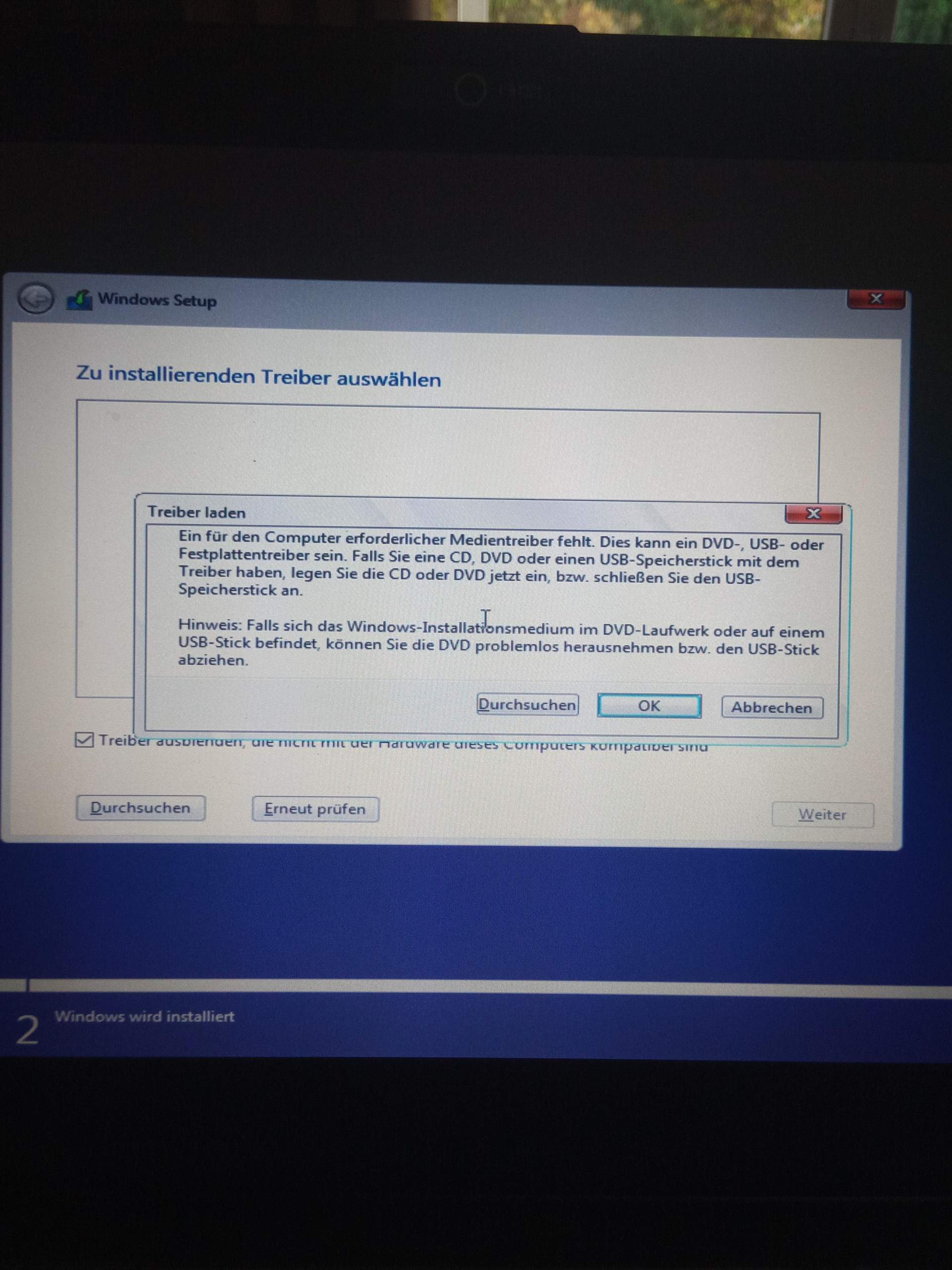 Ein Für Den Computer Erforderlicher Medientreiber Fehlt Installation Windows 10 auf altem Asus Laptop? (Computer, Software