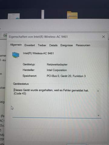 Intel R Wireless AC- 9461 Probleme?