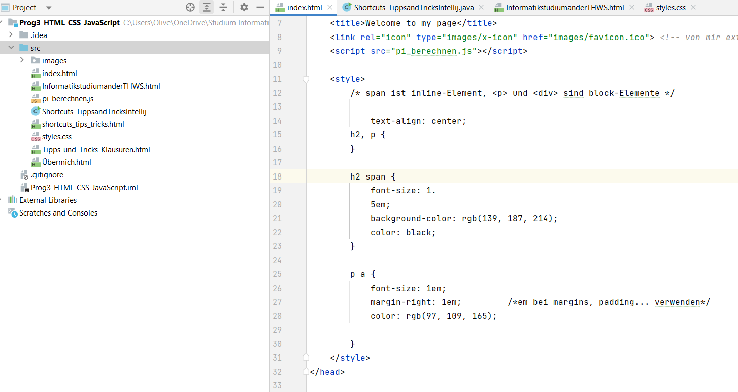 Element Cs Java Intellij .css file wird nicht farbig hinterlegt? (programmieren ...